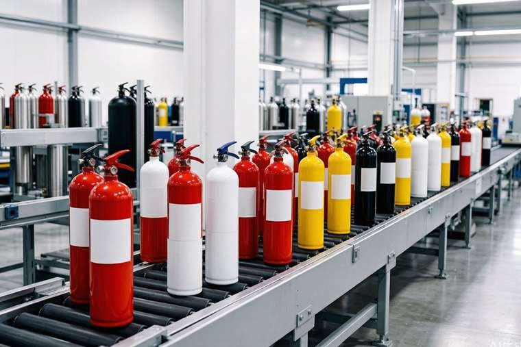 Fire extinguisher assembly line
