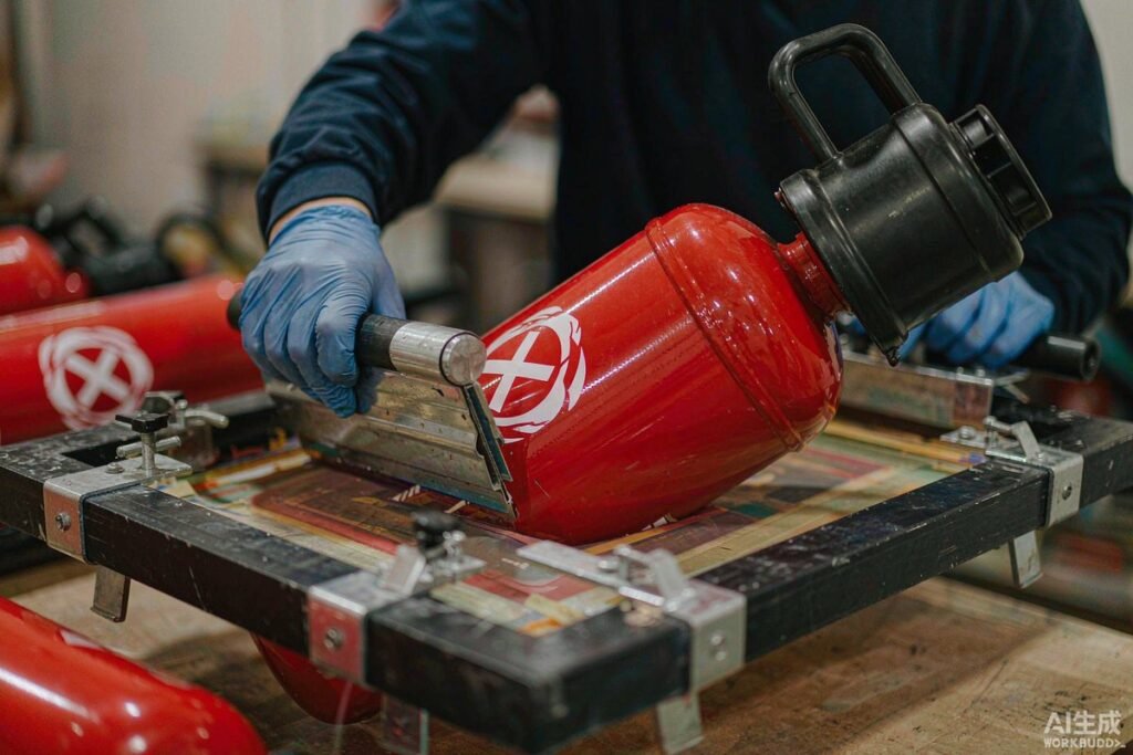 In-house extinguisher label application